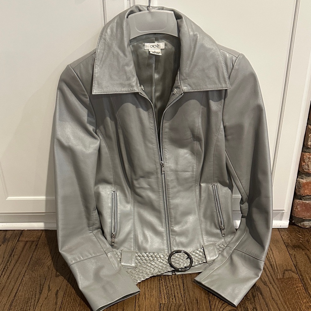 Cachet Silver Leather Jacket